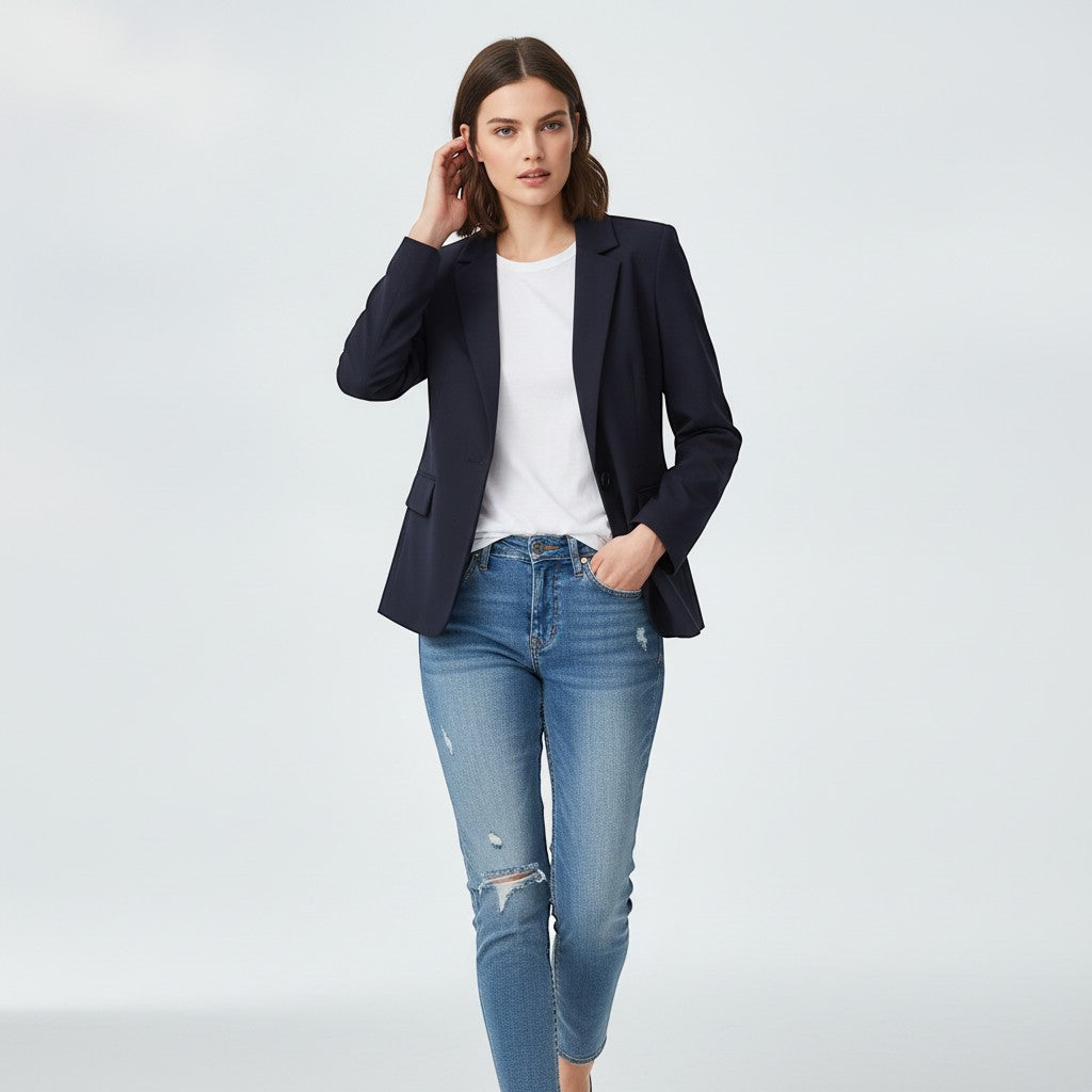 Women's Single Button Tailored Blazer-Vyana Collective