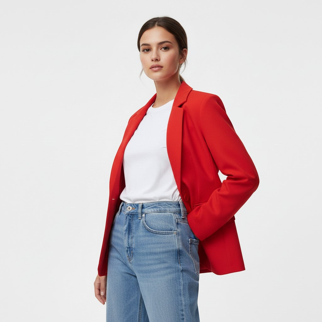 Women's Single Button Tailored Blazer-Vyana Collective