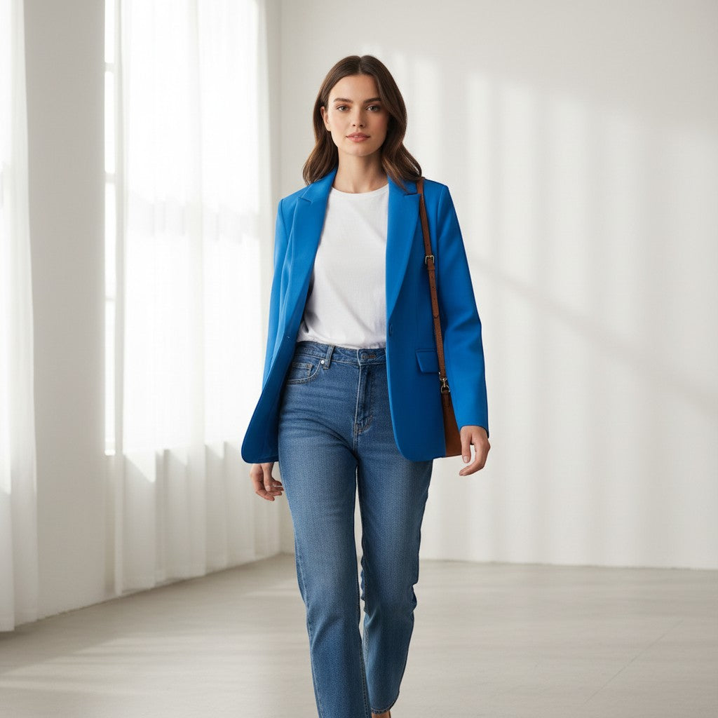 Women's Single Button Tailored Blazer-Vyana Collective