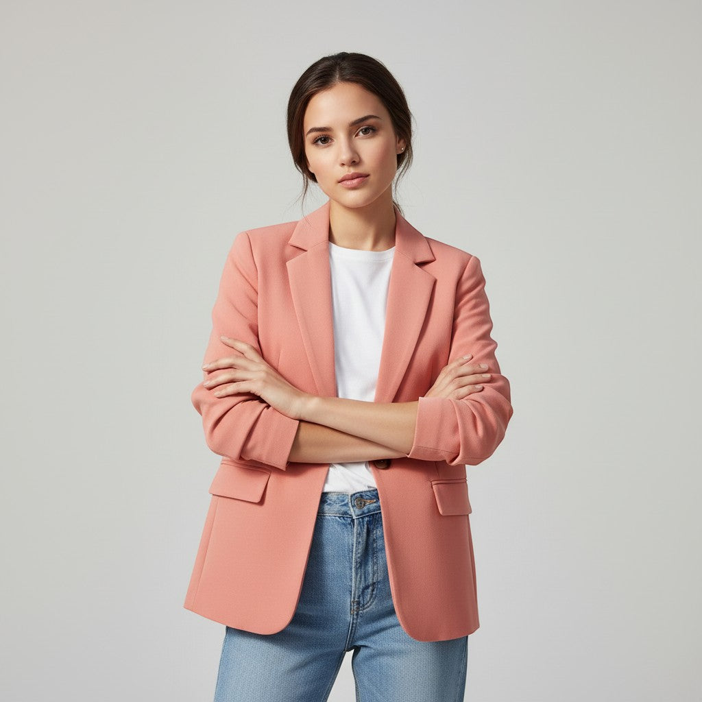 Women's Single Button Tailored Blazer-Vyana Collective