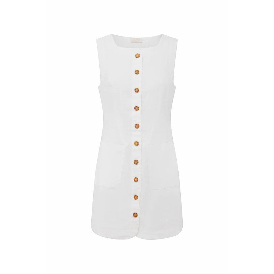 Women's Sleeveless Button Front Dress-Vyana Collective