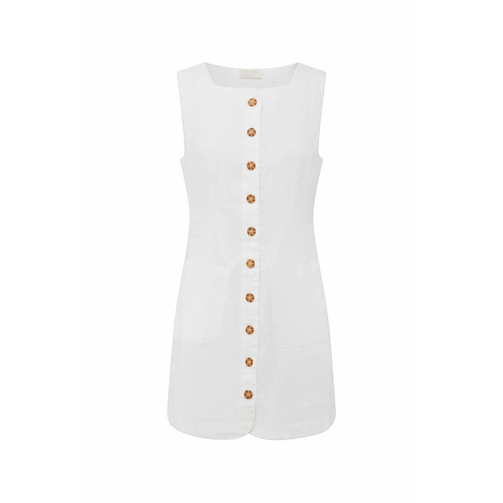 Women's Sleeveless Button Front Dress-Vyana Collective