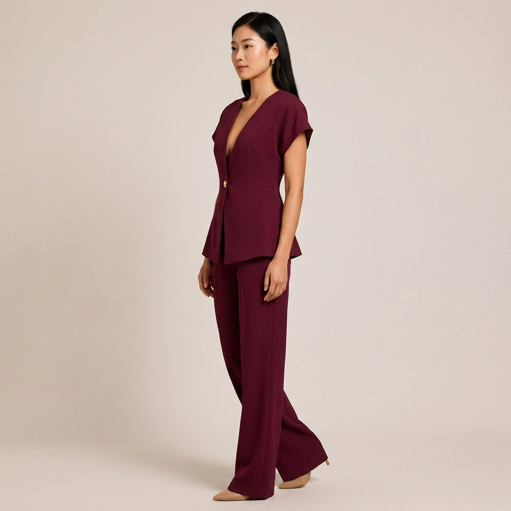 Women's Sleeveless Tailored Top and Wide-Leg Trouser Set-Vyana Collective