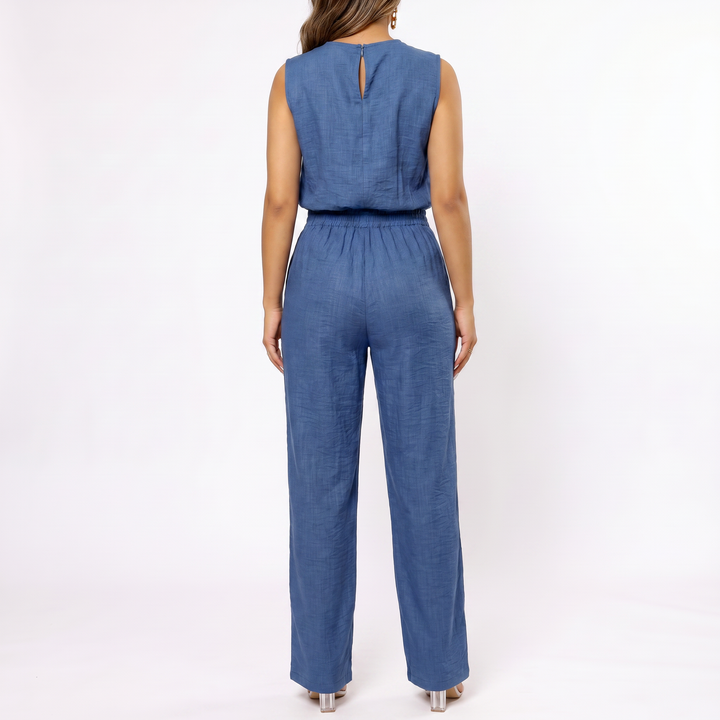 Women’s Sleeveless Top and Wide Leg Pants Two Piece Set with High Waist Fit-Vyana Collective