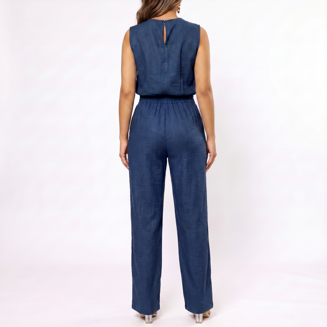 Women’s Sleeveless Top and Wide Leg Pants Two Piece Set with High Waist Fit-Vyana Collective