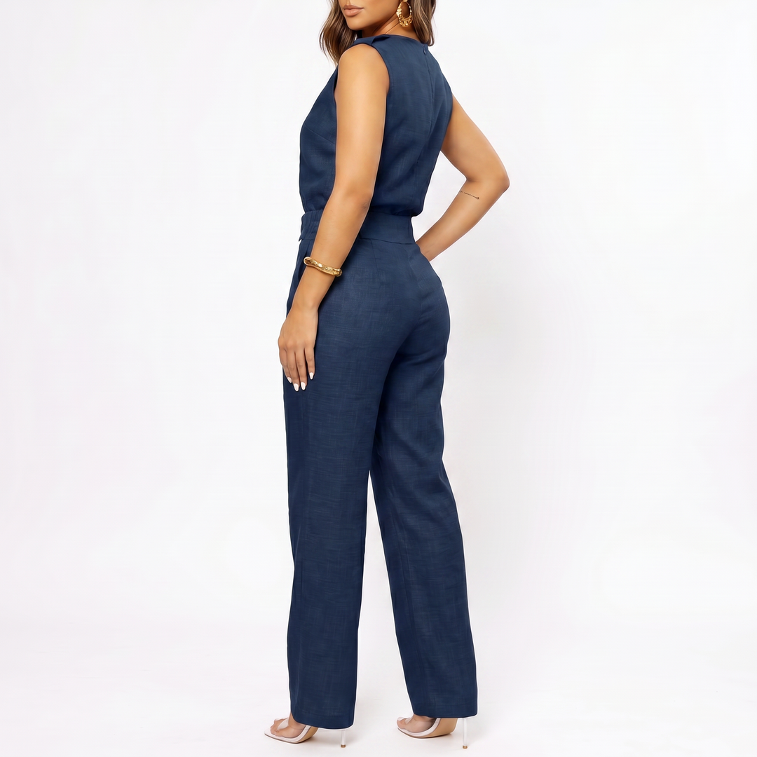 Women’s Sleeveless Top and Wide Leg Pants Two Piece Set with High Waist Fit-Vyana Collective