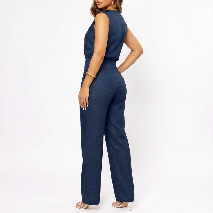 Women’s Sleeveless Top and Wide Leg Pants Two Piece Set with High Waist Fit-Vyana Collective
