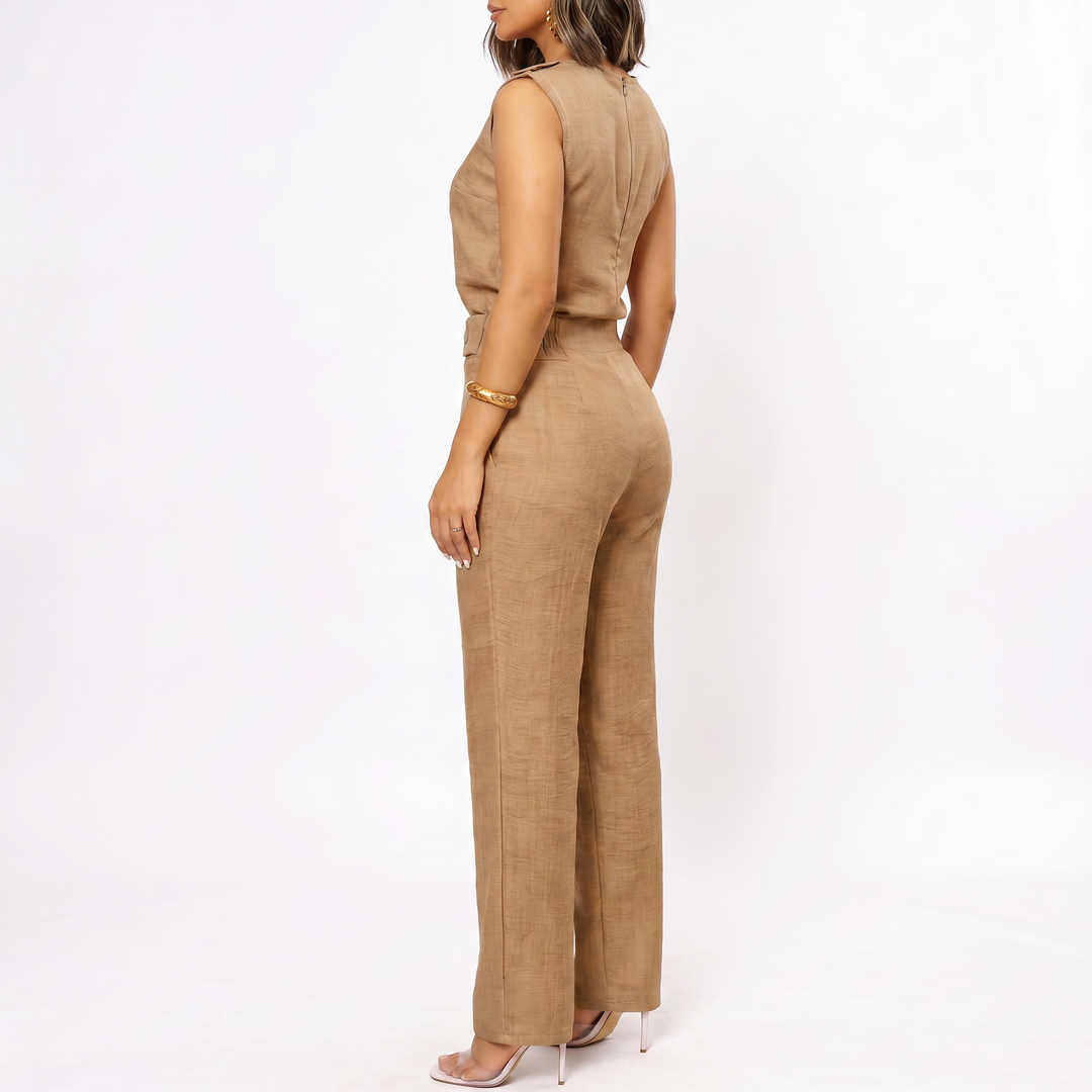 Women’s Sleeveless Top and Wide Leg Pants Two Piece Set with High Waist Fit-Vyana Collective