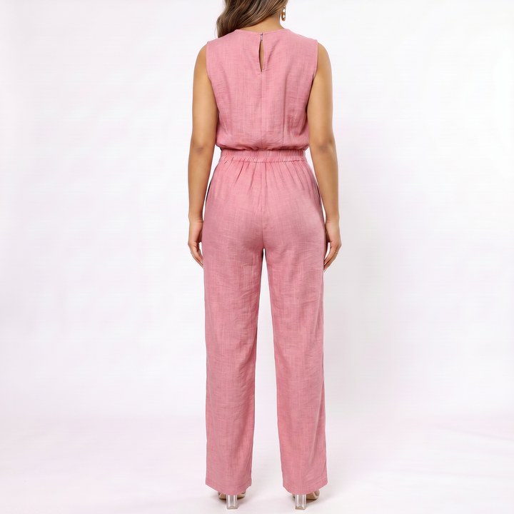 Women’s Sleeveless Top and Wide Leg Pants Two Piece Set with High Waist Fit-Vyana Collective