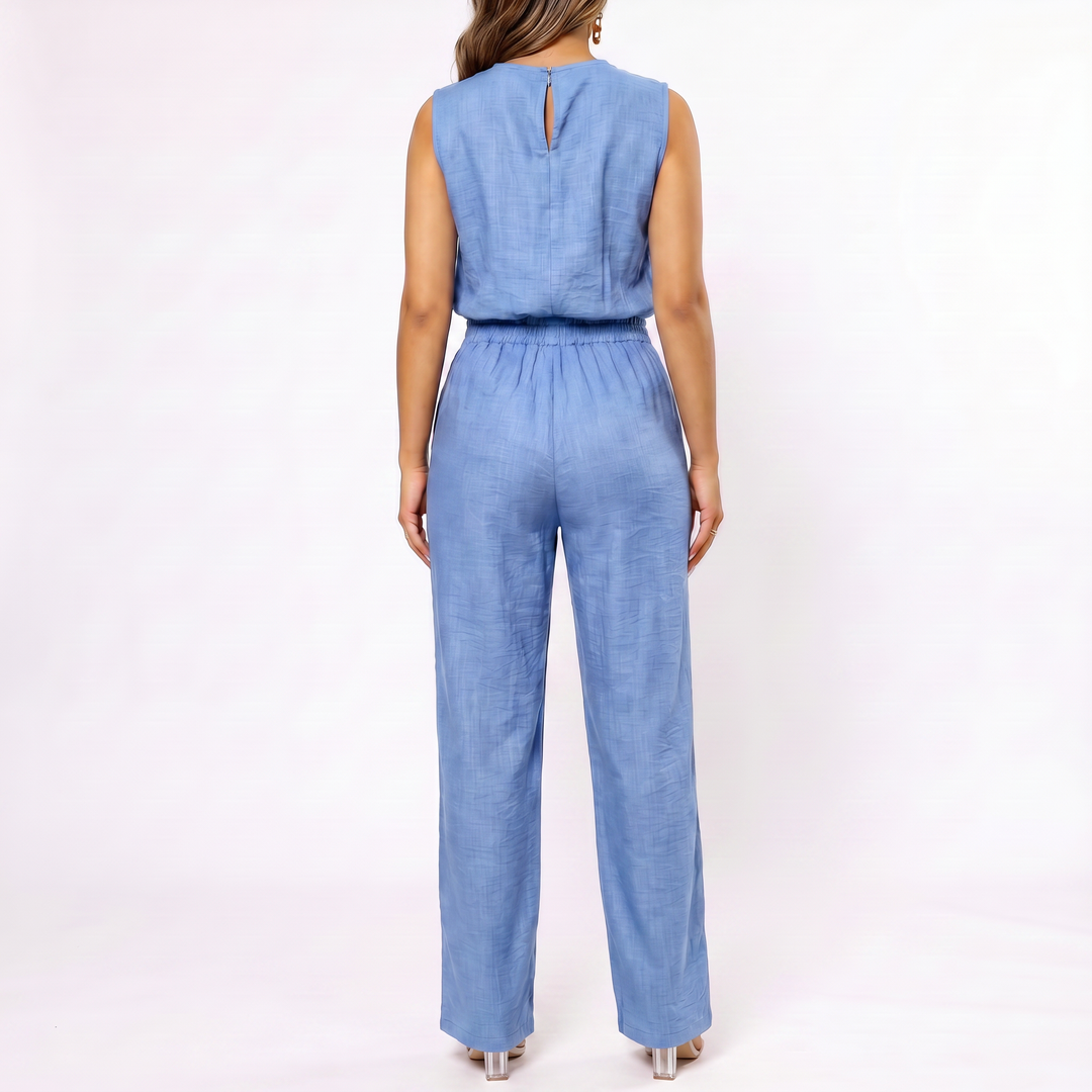 Women’s Sleeveless Top and Wide Leg Pants Two Piece Set with High Waist Fit-Vyana Collective