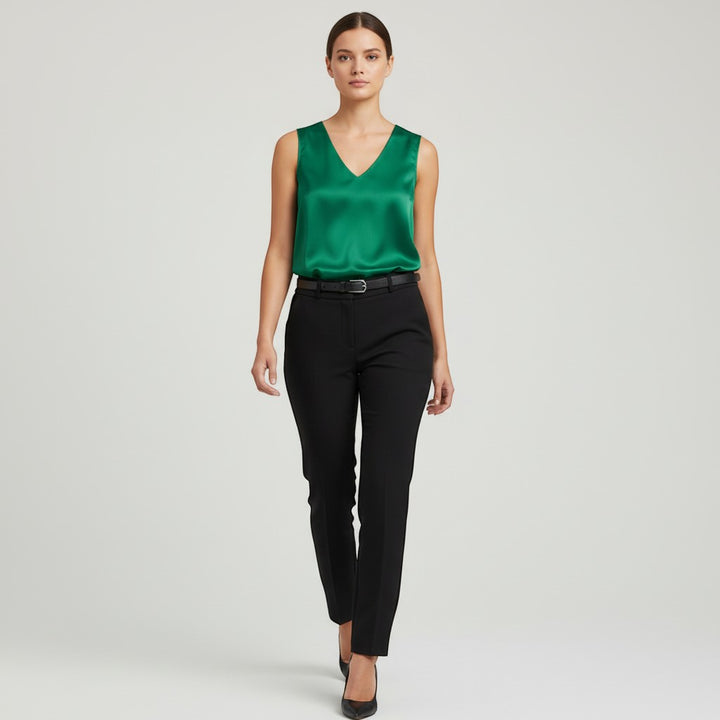 Women's Sleeveless V-Neck Blouse-Vyana Collective