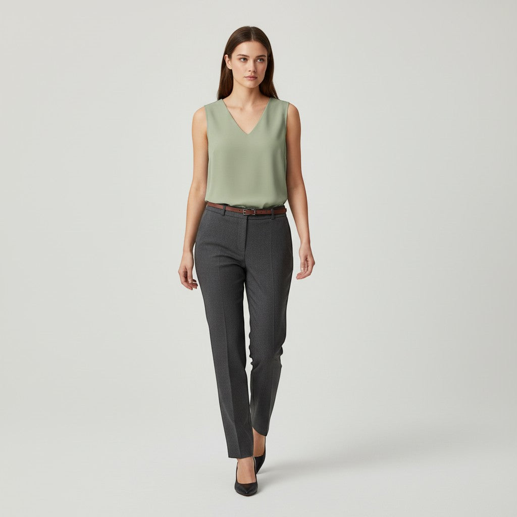 Women's Sleeveless V-Neck Blouse-Vyana Collective