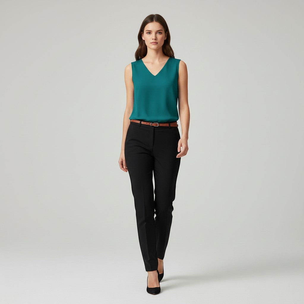 Women's Sleeveless V-Neck Blouse-Vyana Collective