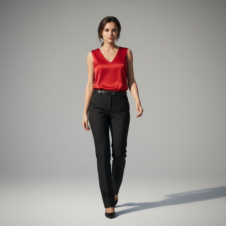 Women's Sleeveless V-Neck Blouse-Vyana Collective