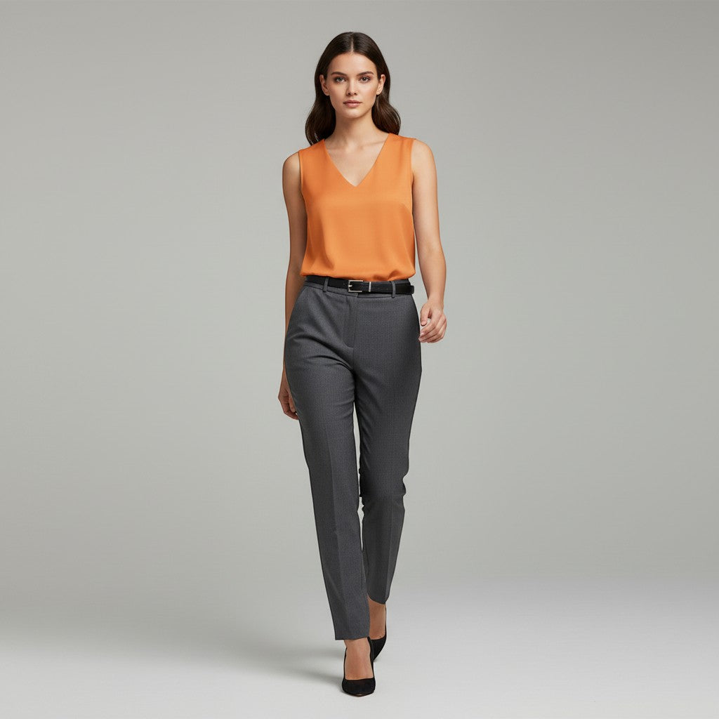 Women's Sleeveless V-Neck Blouse-Vyana Collective