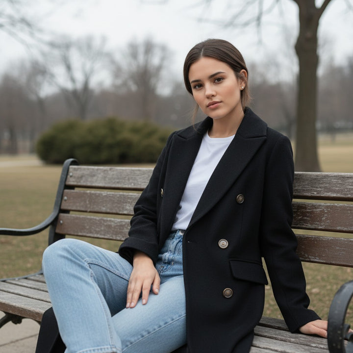 Women’s Solid Color Coat-Vyana Collective