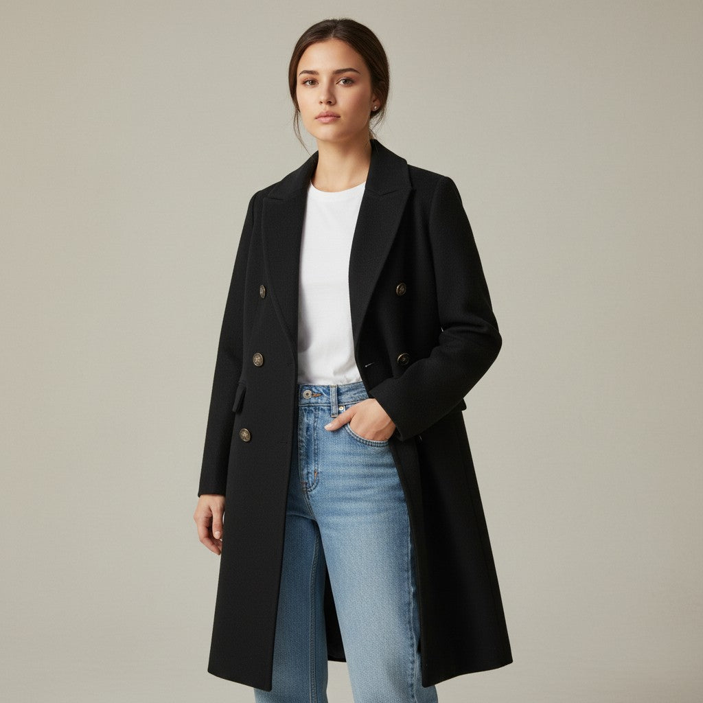 Women’s Solid Color Coat-Vyana Collective