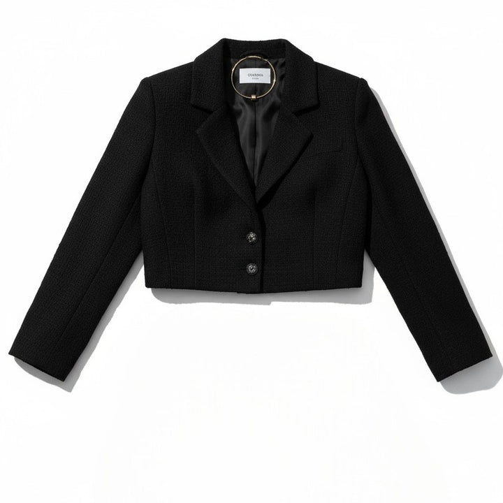 Women’s Solid Color Crop Blazer-Vyana Collective