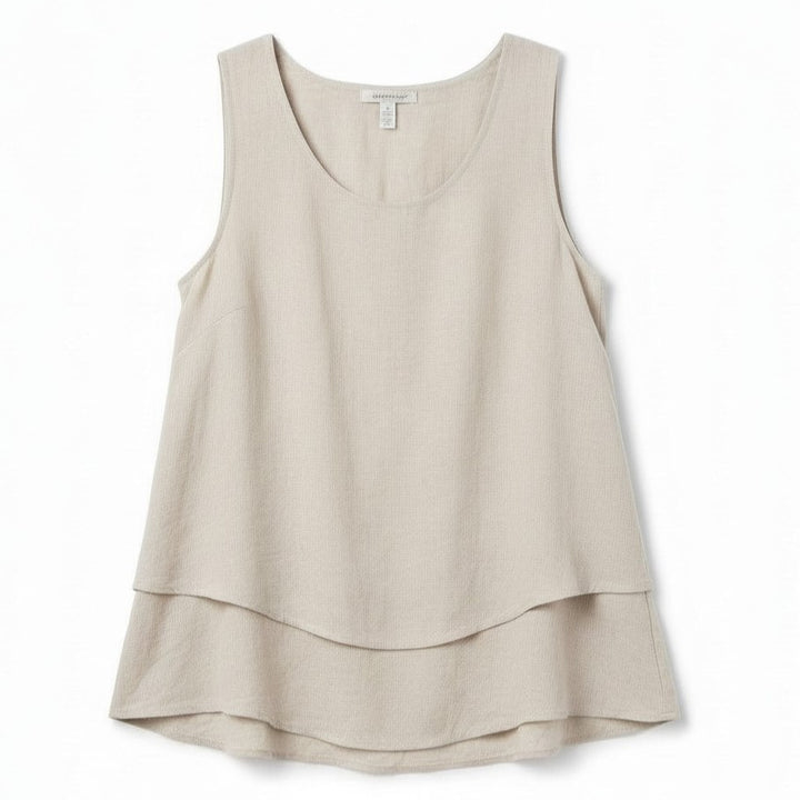 Women's Solid Color Ruffled Trim Tank Top-Vyana Collective