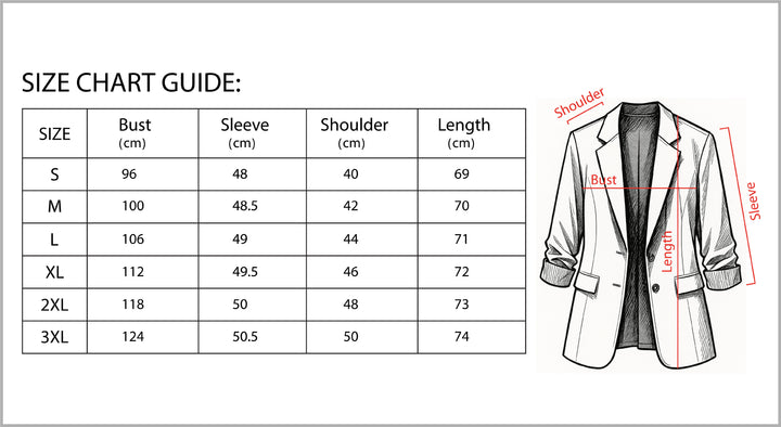 Women’s Tailored 3/4 Sleeve Blazer-Vyana Collective