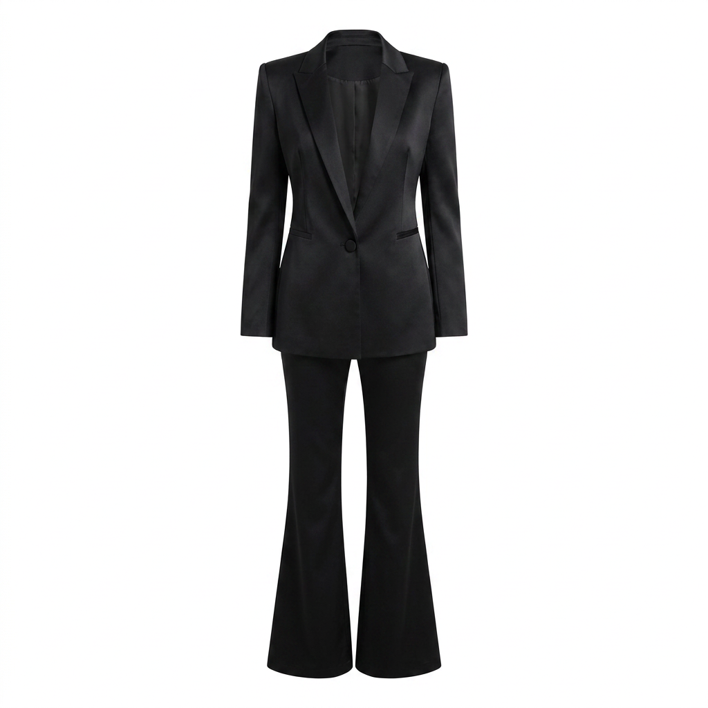 Women's Tailored Blazer and Flared Pants Suit Set-Vyana Collective