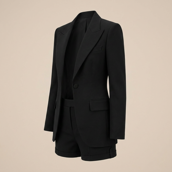 Women's Tailored Blazer and Shorts Suit Set-Vyana Collective