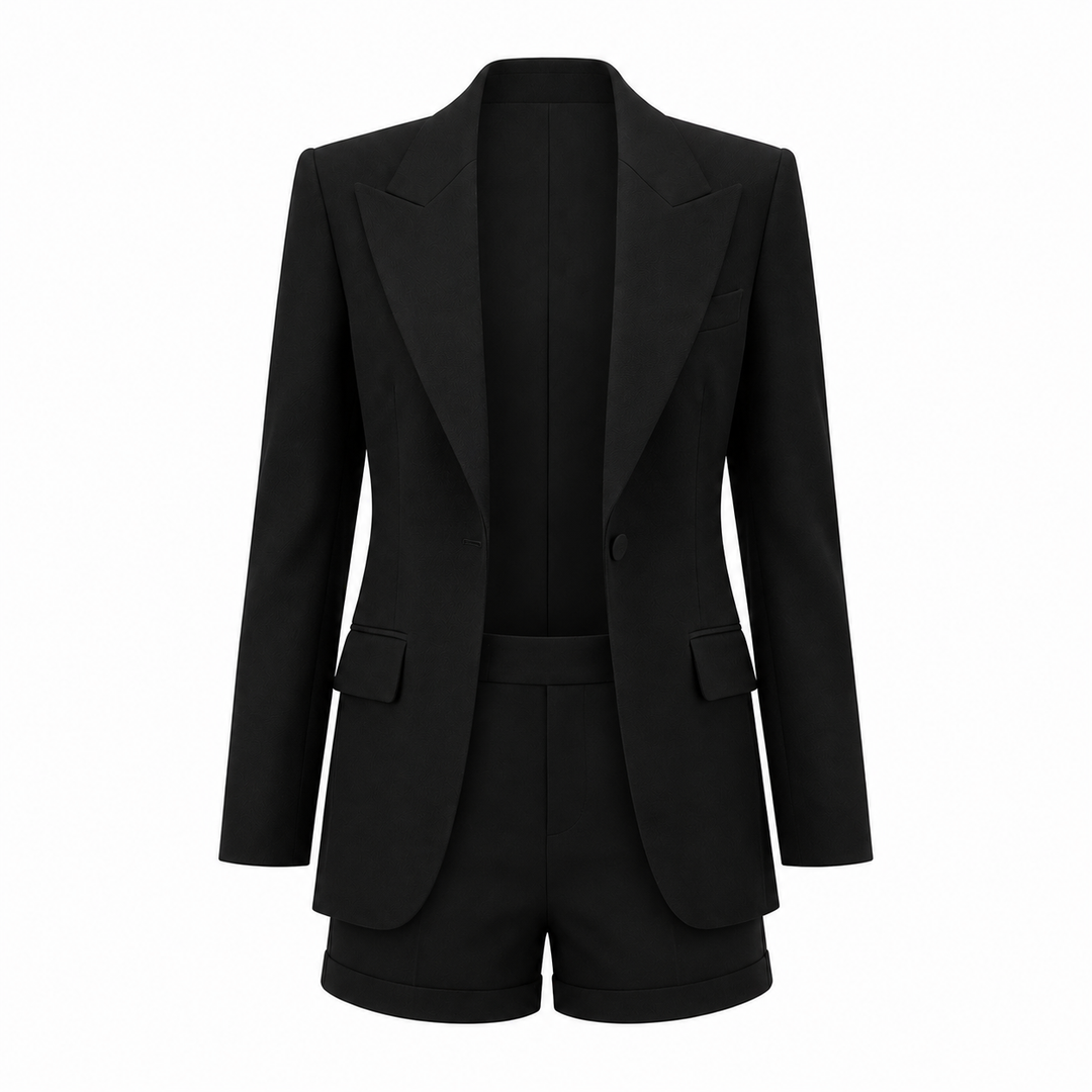 Women's Tailored Blazer and Shorts Suit Set-Vyana Collective