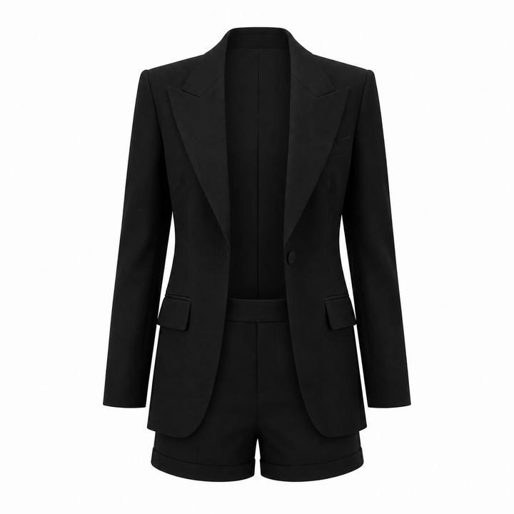 Women's Tailored Blazer and Shorts Suit Set-Vyana Collective