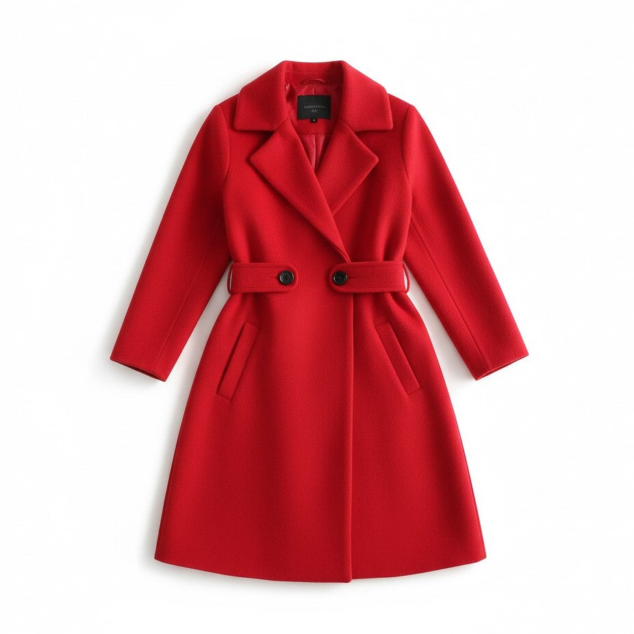 Women’s Tailored Winter Coat with Belt-Vyana Collective