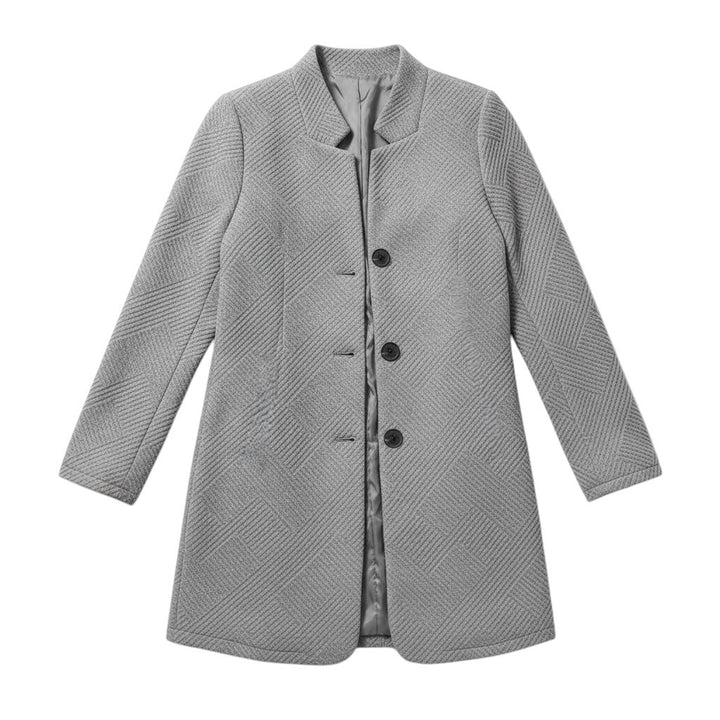 Women's Textured Stand Collar Button-Front Coat-Vyana Collective