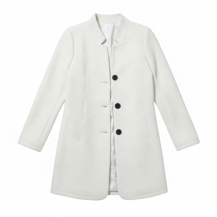 Women's Textured Stand Collar Button-Front Coat-Vyana Collective