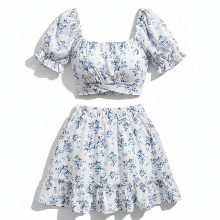 Women's Two-Piece Ditsy Floral Print Set-Vyana Collective