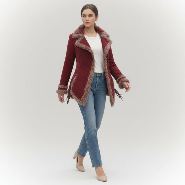 Women’s Vintage Bohemian Long Coat with Lapel Collar-Vyana Collective