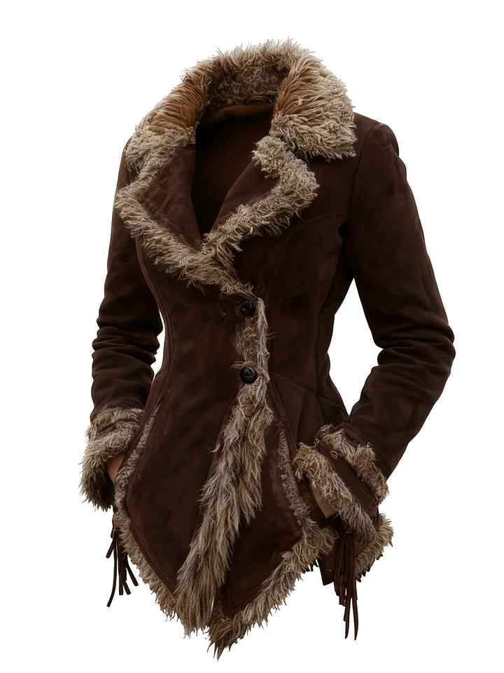 Women’s Vintage Bohemian Long Coat with Lapel Collar-Vyana Collective