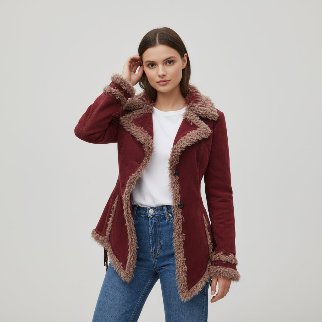 Women’s Vintage Bohemian Long Coat with Lapel Collar-Vyana Collective