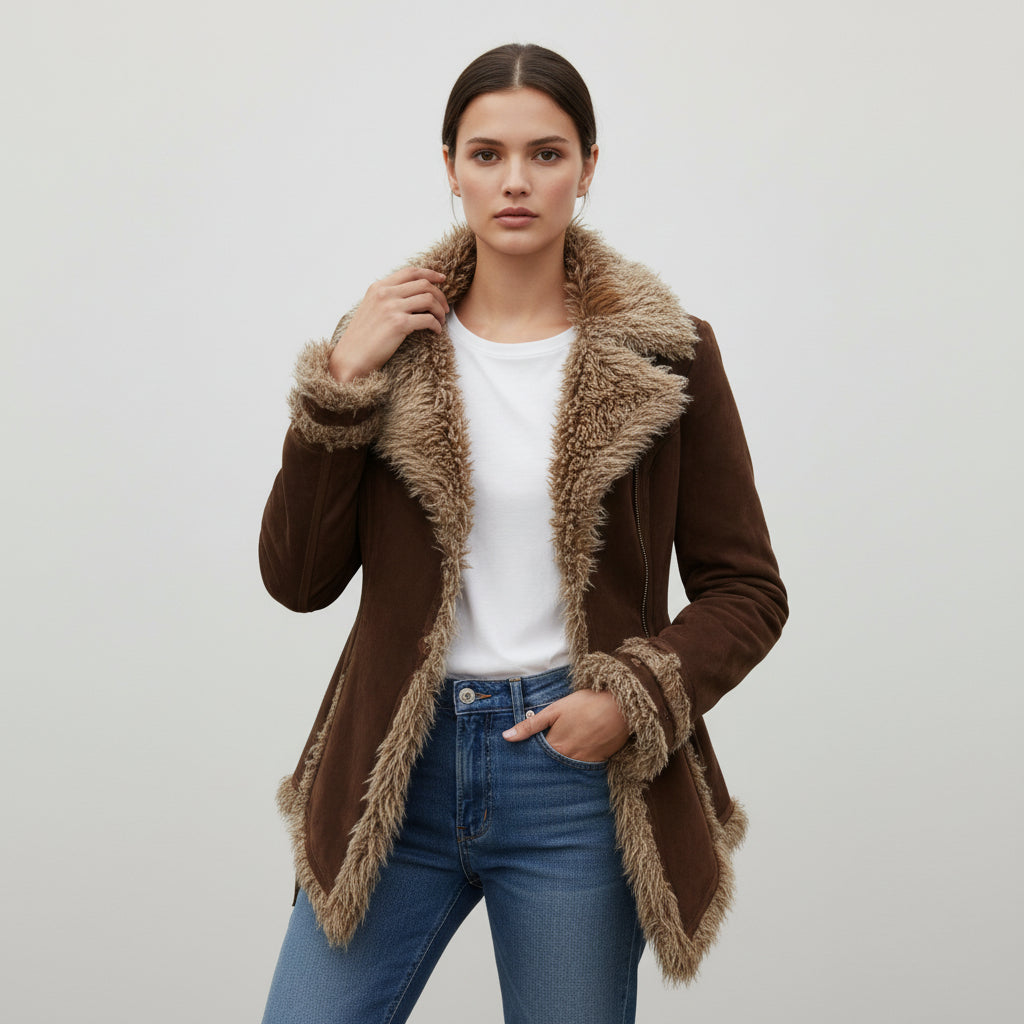 Women’s Vintage Bohemian Long Coat with Lapel Collar-Vyana Collective