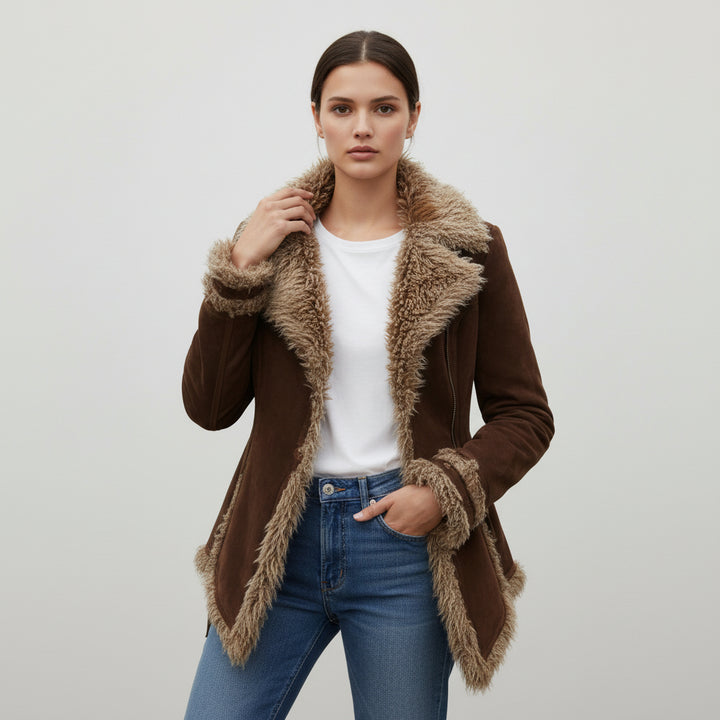 Women’s Vintage Bohemian Long Coat with Lapel Collar-Vyana Collective