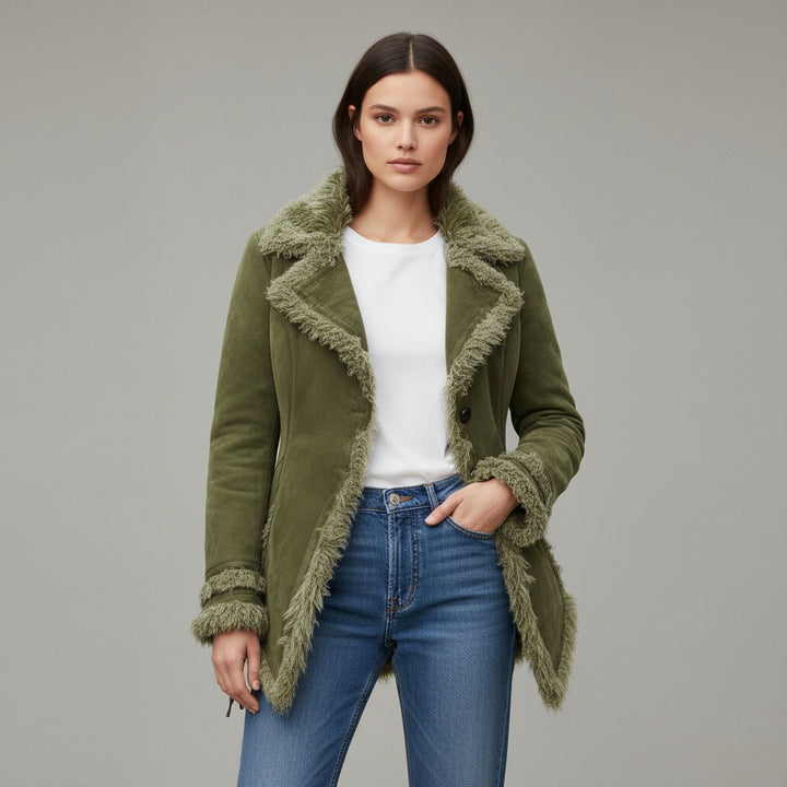 Women’s Vintage Bohemian Long Coat with Lapel Collar-Vyana Collective