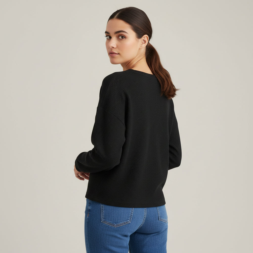 Women’s Waffle Long Sleeve T-Shirt-Vyana Collective