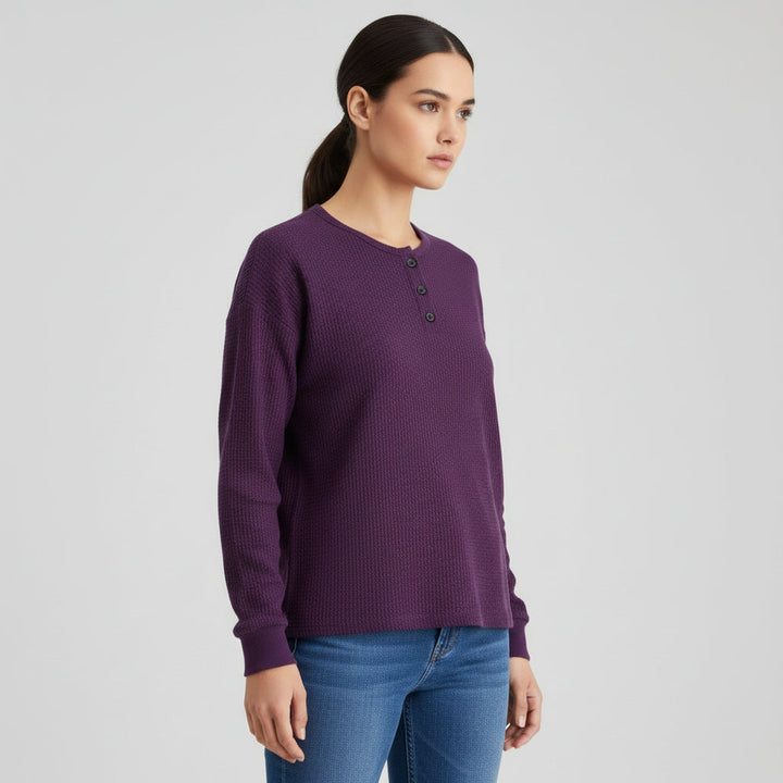 Women’s Waffle Long Sleeve T-Shirt-Vyana Collective