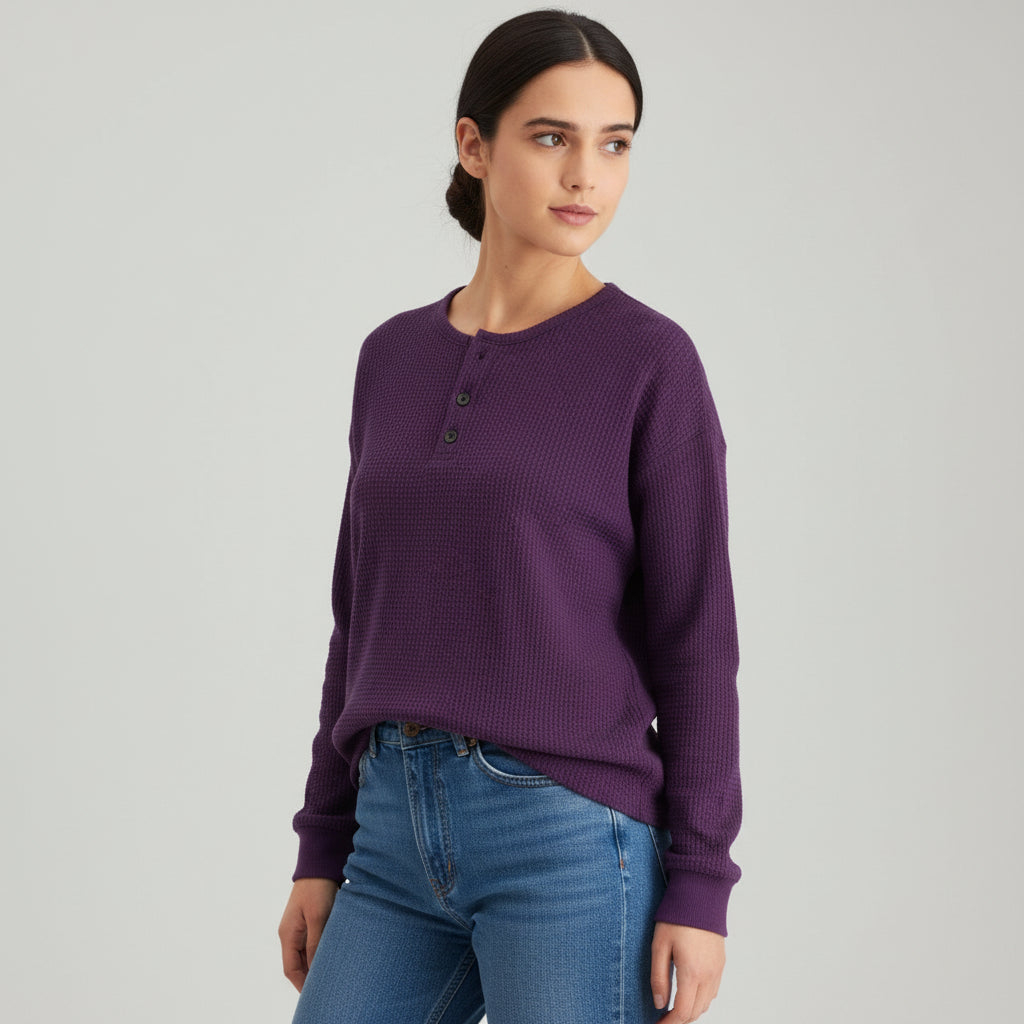 Women’s Waffle Long Sleeve T-Shirt-Vyana Collective