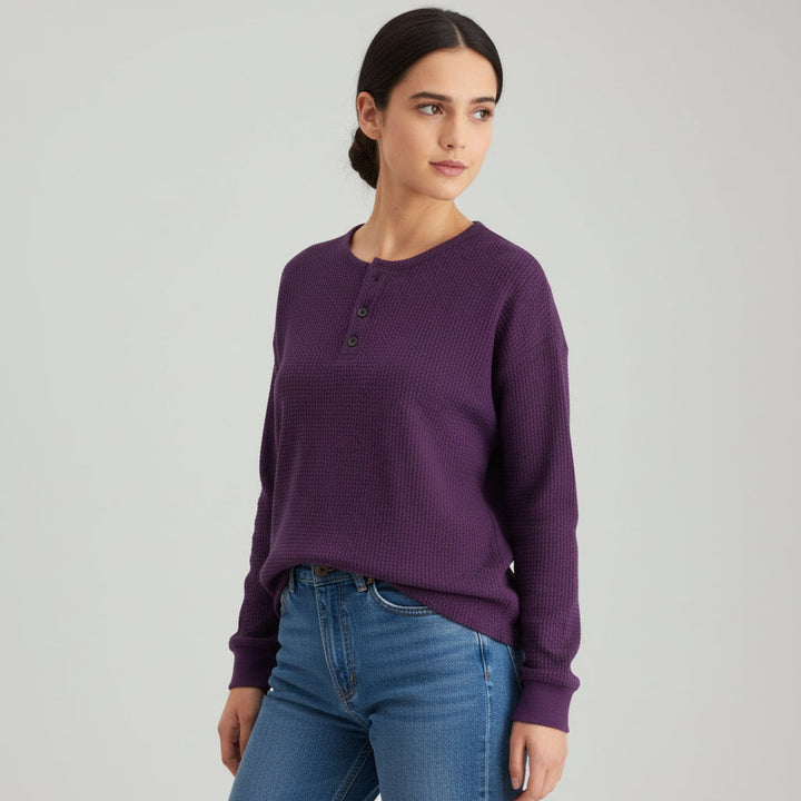 Women’s Waffle Long Sleeve T-Shirt-Vyana Collective