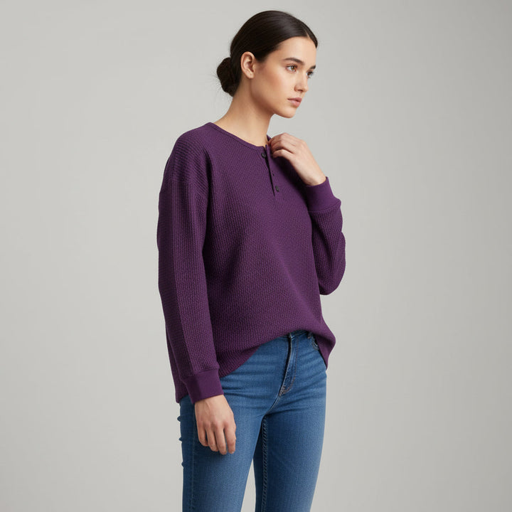 Women’s Waffle Long Sleeve T-Shirt-Vyana Collective