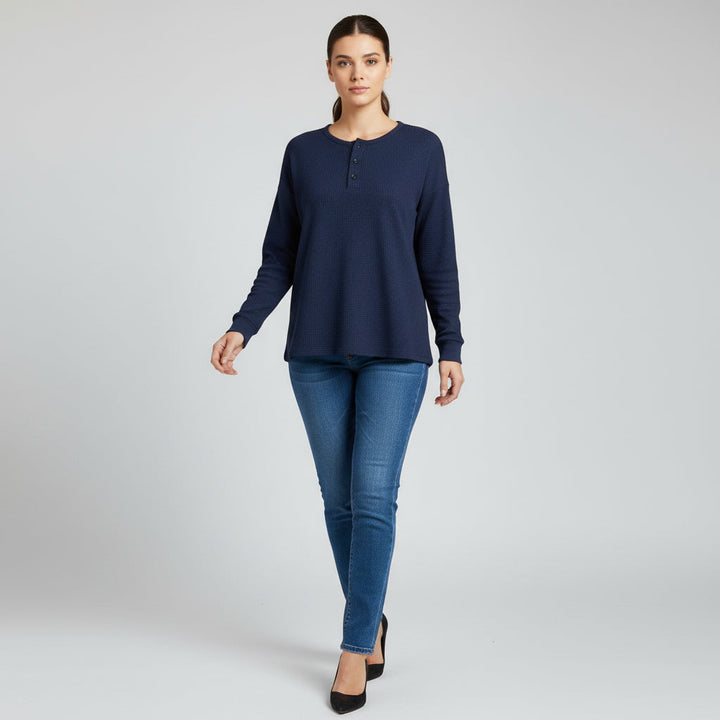 Women’s Waffle Long Sleeve T-Shirt-Vyana Collective