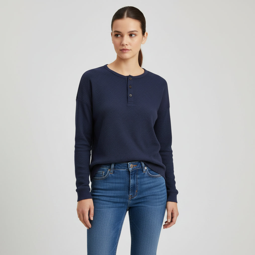 Women’s Waffle Long Sleeve T-Shirt-Vyana Collective