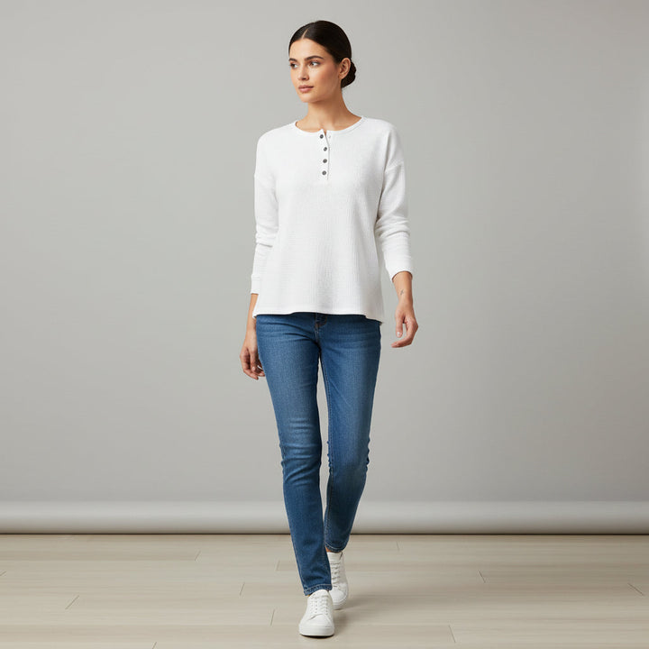 Women’s Waffle Long Sleeve T-Shirt-Vyana Collective
