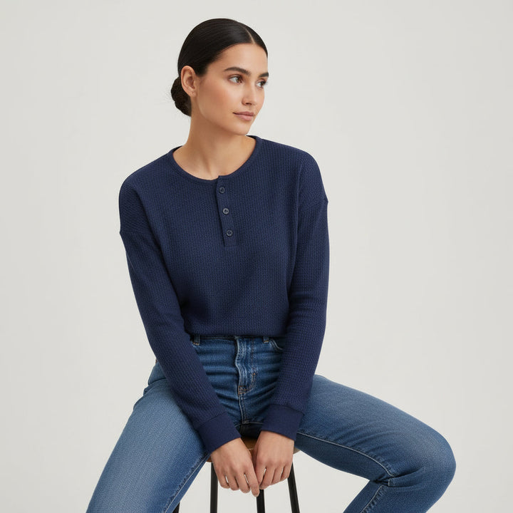 Women’s Waffle Long Sleeve T-Shirt-Vyana Collective