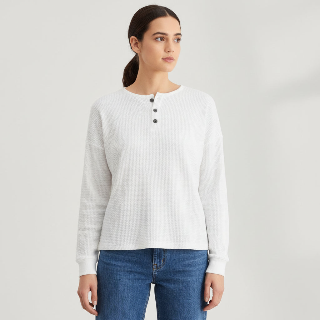 Women’s Waffle Long Sleeve T-Shirt-Vyana Collective