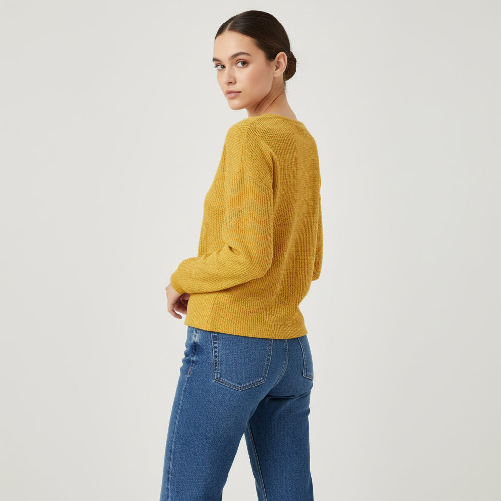 Women’s Waffle Long Sleeve T-Shirt-Vyana Collective