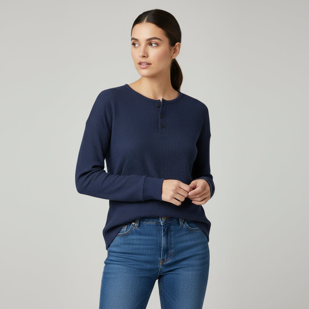 Women’s Waffle Long Sleeve T-Shirt-Vyana Collective